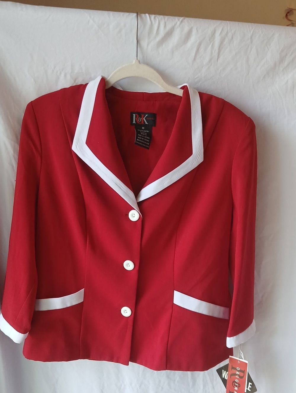 Fun I&K Red Blazer with White Trim